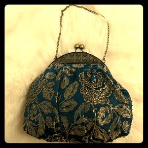Teal and Gold Evening Bag